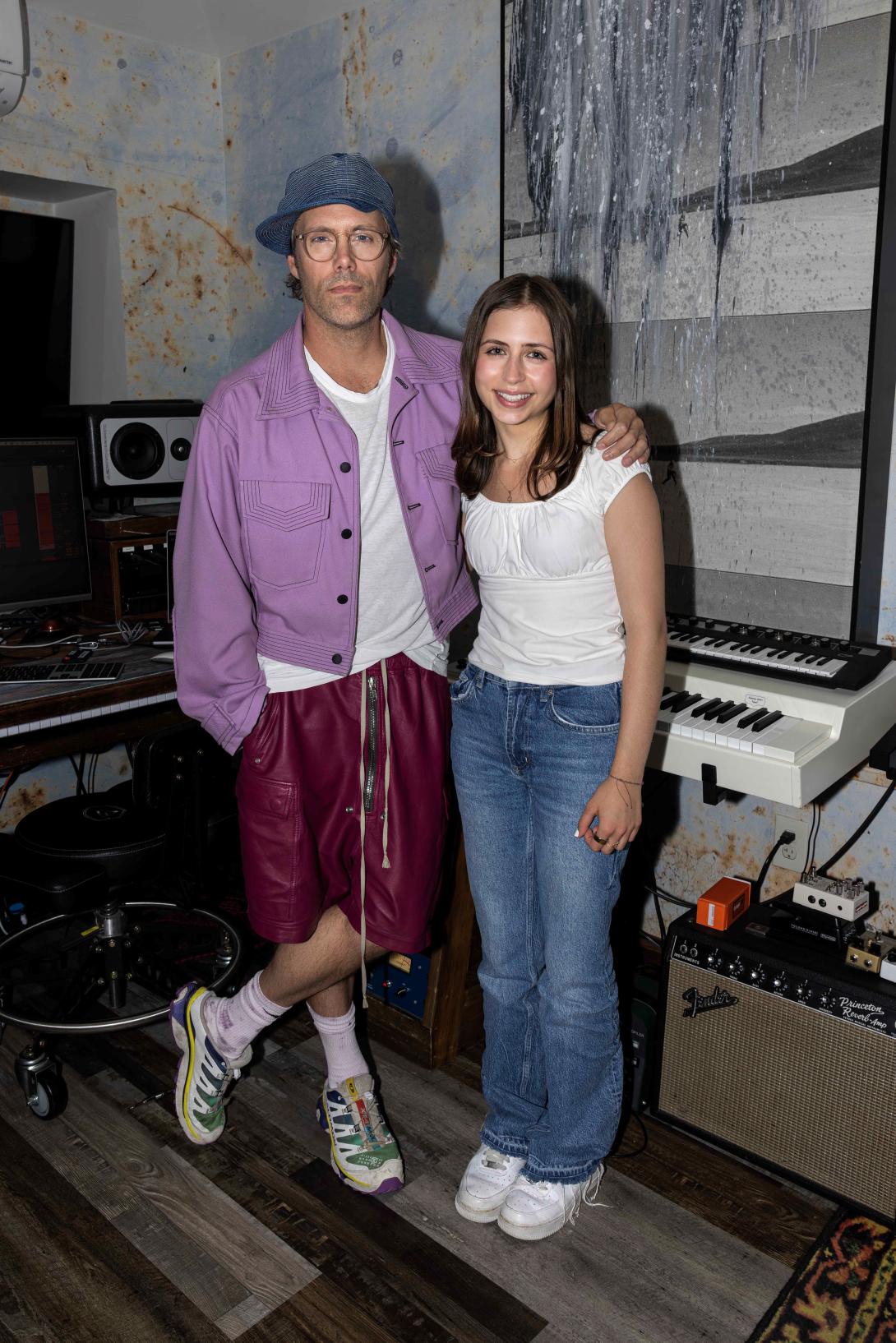 Wish kid Aliya with songwriter Justin